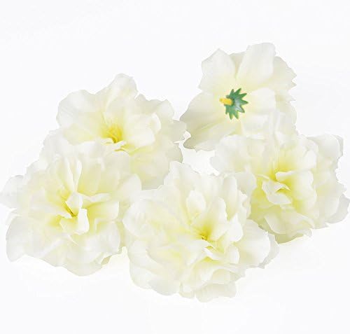 50*8cm Artificial Silk Flower Peony Rose Heads Bulk Wedding Decor Craft Floral Color:Ivory