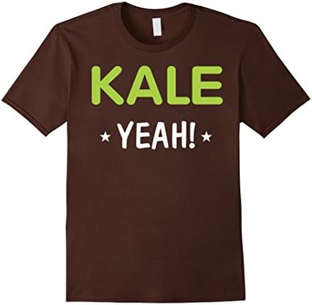 Men's Kale yeah Shirt for Women/Men Vegan Shirts Kale shirt Medium Brown