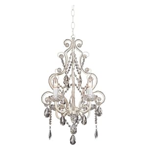 Leila White Clear Swag Plug-in Chandelier
