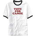 T-Shirt Ringer White " Vote For Canoe " Sports