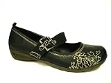 KCMODE Womens Black Clark Style Everyday Flower Print Pump Shoes