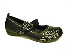 KCMODE Womens Black Clark Style Everyday Flower Print Pump Shoes