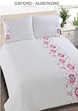 Matching Bedrooms Double Size Luxury Embroidered Duvet Cover and Pillowcase Set Aubergine