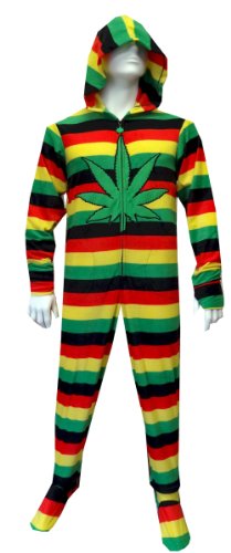 Weedman Route 420 Adult Footie Onesie Pajamas with Hood for men