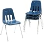 Virco 901851 9000 Series Classroom Chair, 18in Seat Height, Navy/Chrome, Four/carton