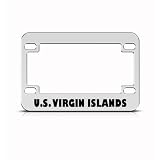 U.S.Virgin Islands Flag Metal Motorcycle Bike License Plate Frame Tag Holder