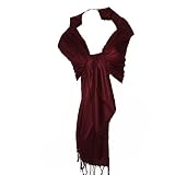 Fashion Shawl Etole Écharpe Uni Rouge sombre