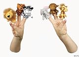 12 Plush Zoo Safari Animal Finger Puppet Party Favors