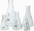 213B2 Karter Scientific Glass Erlenmeyer Flask 5 Piece Set 50, 150, 250, 500, & 1000ml