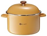 IH200V対応 バーミー ホーロー半寸胴鍋 22cm イエロー BMY-22H