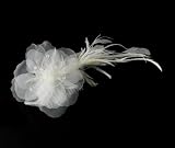 White Bridal Feather Hair Piece with Crystals White Bridal Feather Hair Piece with Crystals