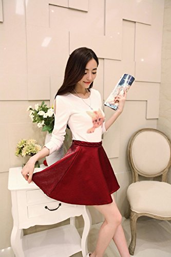 上下セット 猫プリントシャツ スカート　アニマルプリント ミニスカート　かわいい おしゃれ レディースファッション 秋物 ma028