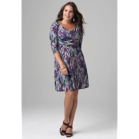 Avenue Plus Size Teardrop Printed Dress