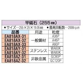 【クリックでお店のこの商品のページへ】255x25x19.05 [GC ＃80] 平砥石