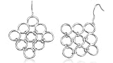 Diamond Shape Dangling Ring Earrings Sterling Silver
