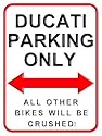 Ducati Parking Only - Motorcycle Mini Metal Wall Sign
