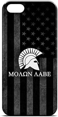 Molon Labe Spartan Logo over Grayscale American Flag - Tough Phone Case - Apple iPhone 5 / 5S