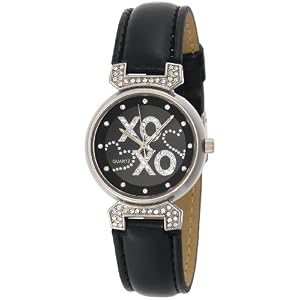 XOXO Women's XO3063 Black Leather Strap Watch