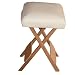 Cream Folding Wooden Portable Massage Stool Tattoo Spa