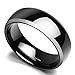 King Will Unisex 8mm Tungsten Ring Black Domed High Polished Classic Wedding Engagement Band Two Tone 9