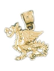 Dazzlers Solid 14 karats Gold 3D Dragon Charm Pendant available in three colors from jewelsberry (weights: 2.5 grams only)