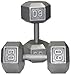 Pair 60 Lb. Cast Iron Hex Dumbbells