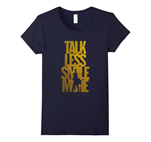 Women’s Talk Less Smile More T-Shirt Medium Navy