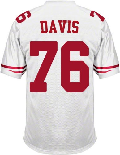 San Francisco 49ers 76# Davis White NFL Jerseys Authentic Football Jersey Size 48-56 (Please Select the Size When You Order, Can Do Drop Shipping)