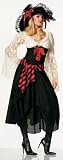 Sexy Halloween Costume Female Lady Pirate Swashbuckler Buccaneer Girl Long Skirt Dress Outfit