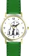 Polar Bear Animal - WATCHBUDDY&reg; DELUXE TWO-TONE THEME WATCH - Arabic Numbers - Green Leather Strap-Size-Large ( Men's Size or Jumbo Women's Size )