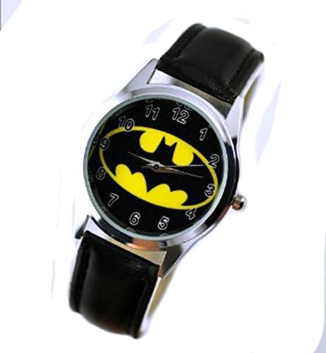 Superhero Batman Yellow Black Round Face Watch:159