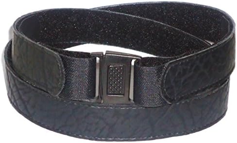 Slimware Flat Buckle Women's Belt with Leather-look Black