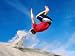 Man Somersaulting Down Dunas de Soledad Sand Dune, Guerrero Negro, Baja California Su...