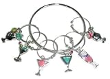 Wine Glass Charms set~ Beverage Themed~ Martini, Cosmo, Wine, Tropical Drinks