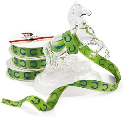 Ribbon, Lucky You! Green Taffeta w/Printed Horseshoe