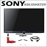 Sony Bravia KDL-55HX729 55-Inch 1080p 3D LED HDTV with Built-In Wi-Fi + Sony TV Wall Mount + 6FT HDMI Cable + Screen Cleaning Kit