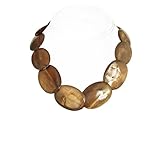 Shell Pearl Necklace - Flat Oval Shape Design