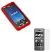 Electronics : Red Flexible Soft Silicone Skin Case + Clear Reusable LCD Screen Protector for Sprint Samsung SPH-M800 Instinct Cell Phone