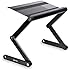 Pwr+&reg; Portable Laptop-Table-Stand Vented Fully Adjustable-Ergonomic Mount-Ultrabook-Macbook Light Weight Aluminum-Black Bed Tray Desk Book Up to 17"