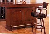 Cherry Finish Bar With 1 Pair Swivel Bar Stools