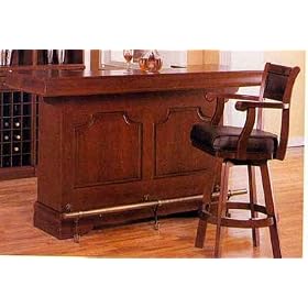 Cherry Finish Bar With 1 Pair Swivel Bar Stools
