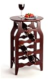 Espresso Finish Solid Wood Oval Top Wine Rack