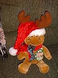 Electronic Tickle Wiggle Reindeer Doll Sings Grandma Got Run Over by a Reindeer
