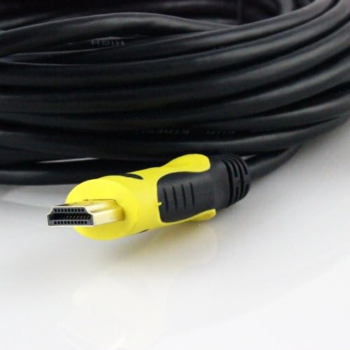 JennyShop 25ft Black Yellow HDMI Male to Male Cable with Gold Plated