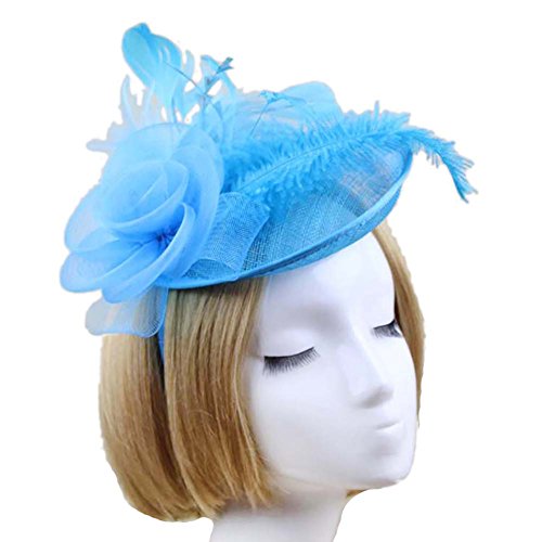 Vimans Women's Handmade Flowers Feather Headwear Hat Fascinator with Headband