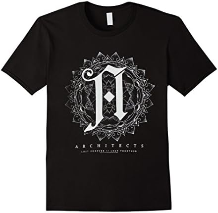 Men's Architects Mandala Banded Collar Short Sleeve T-Shirt Large Black
