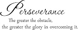 Perseverance the greater the obstacle, the greater the glory in overcoming it inspirational motivational wall quotes art sayings vinyl decals