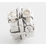 Pandora Trollbeads Fit 925 Sterling Silver Bead - Present, What's in the Gift Wrap? Charm Bead Compatible with Pandora, Troll, Biagi, Chamilia Bracelets