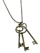 Glam Naturale Brass Skeleton Keys Necklace -Recycled Brass - Long 30" Chain