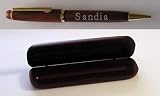 Rosewood pen in Box with engraved name Sandia